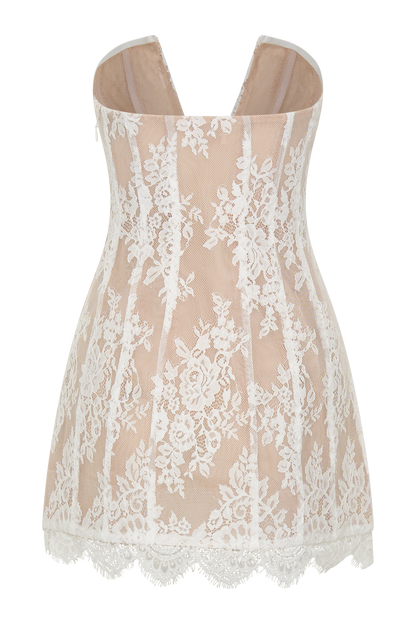 Zoey Lace Corset Mini Dress - Ivory