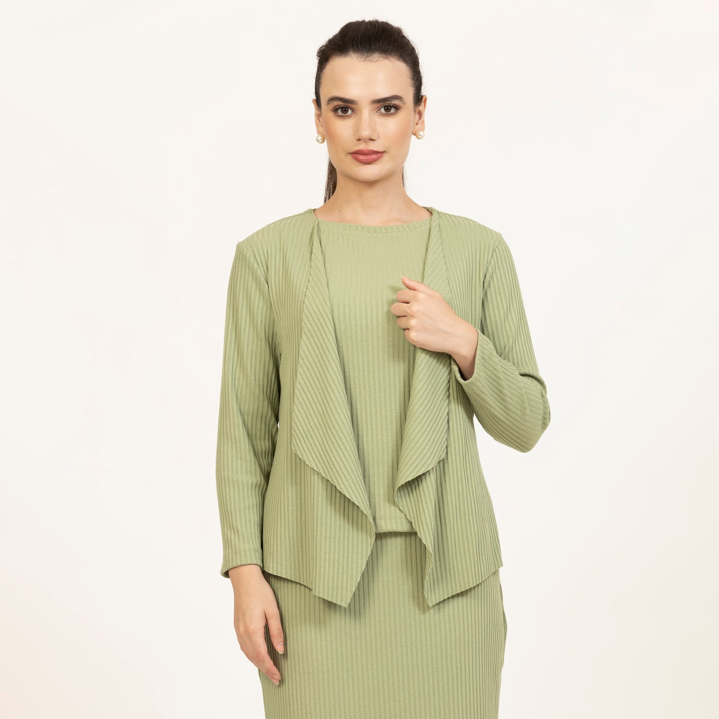Green Ribbed Shrug