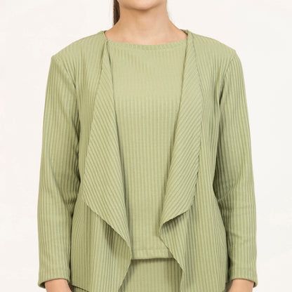 Green Ribbed Shrug