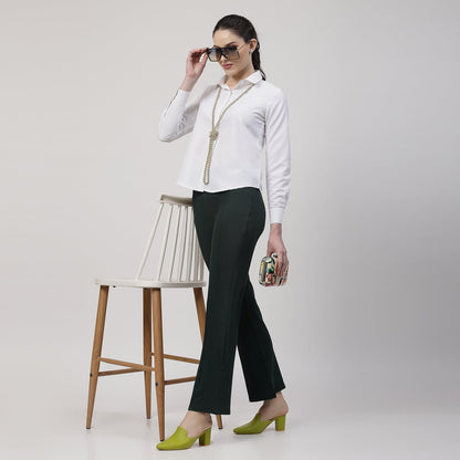 Green Boot Leg Lycra Pant