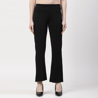 Black Boot Leg Lycra Pant