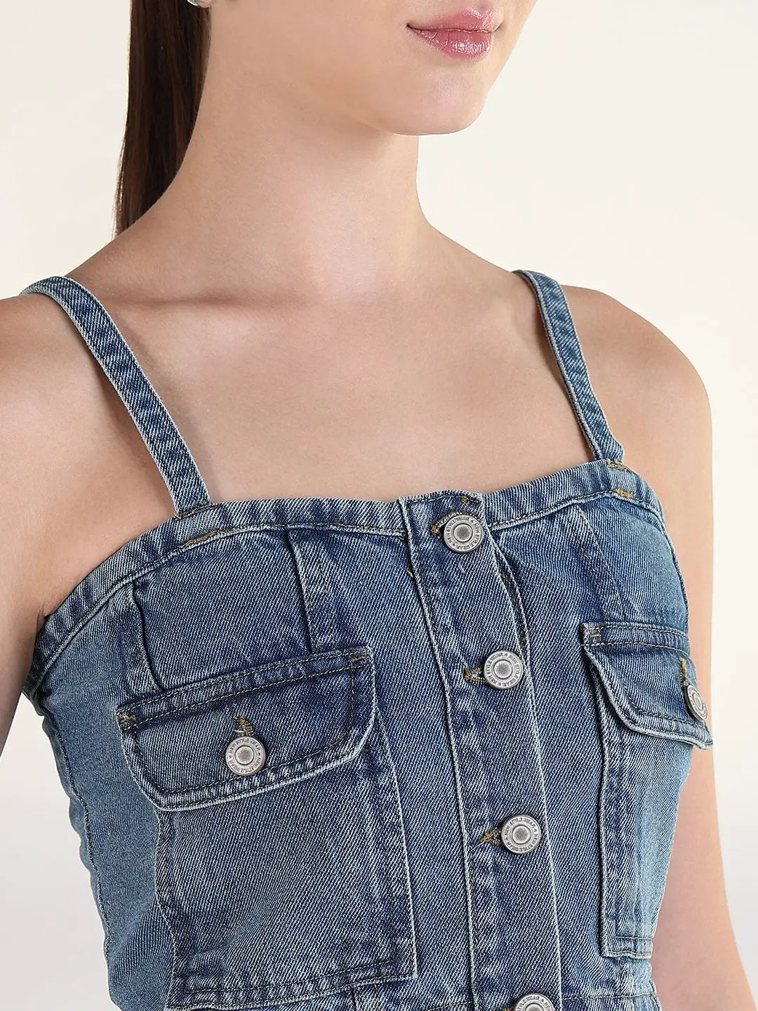 Women's Solid Blue Co-Ords Set with Jacket