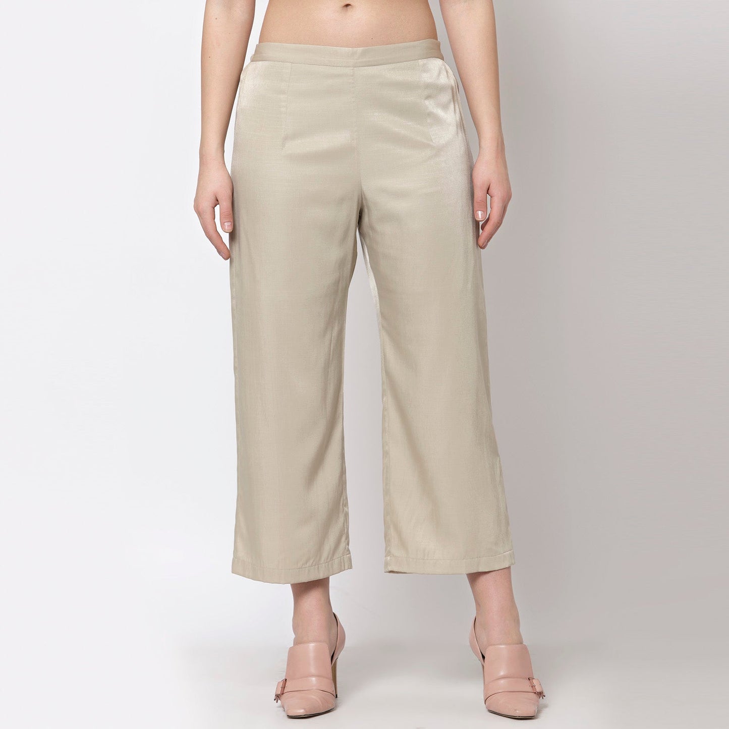 Beige Straight Plazzo