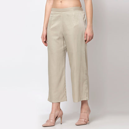 Beige Straight Plazzo