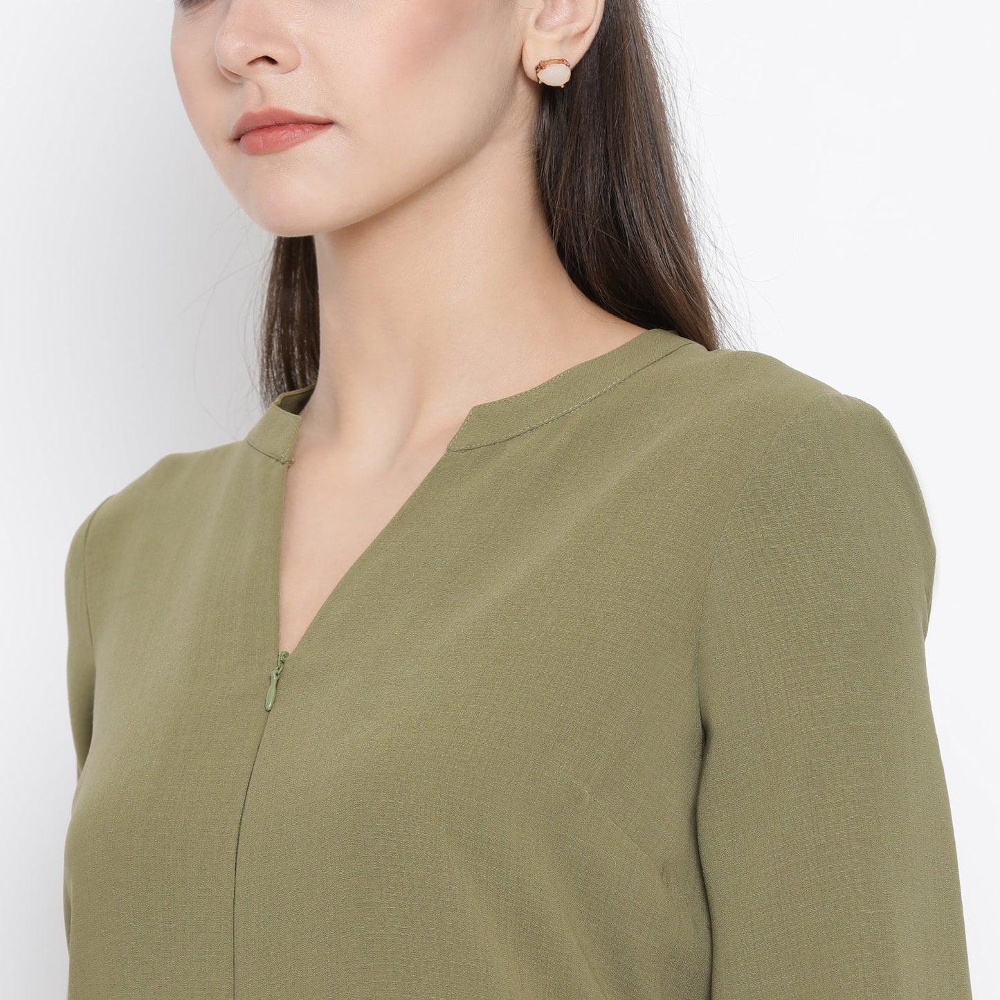 Olive Asymmetrical Tunic