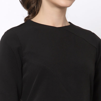 Black Dart Dress With Flap