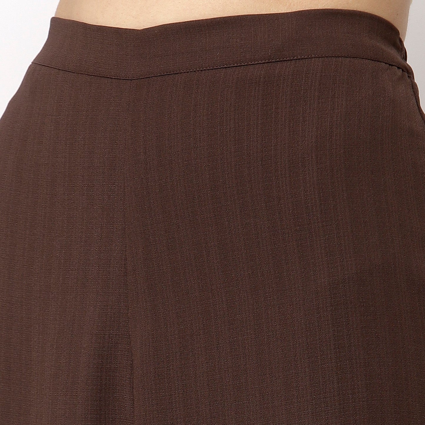 Brown Wrap Plazzo With Yellow Piping