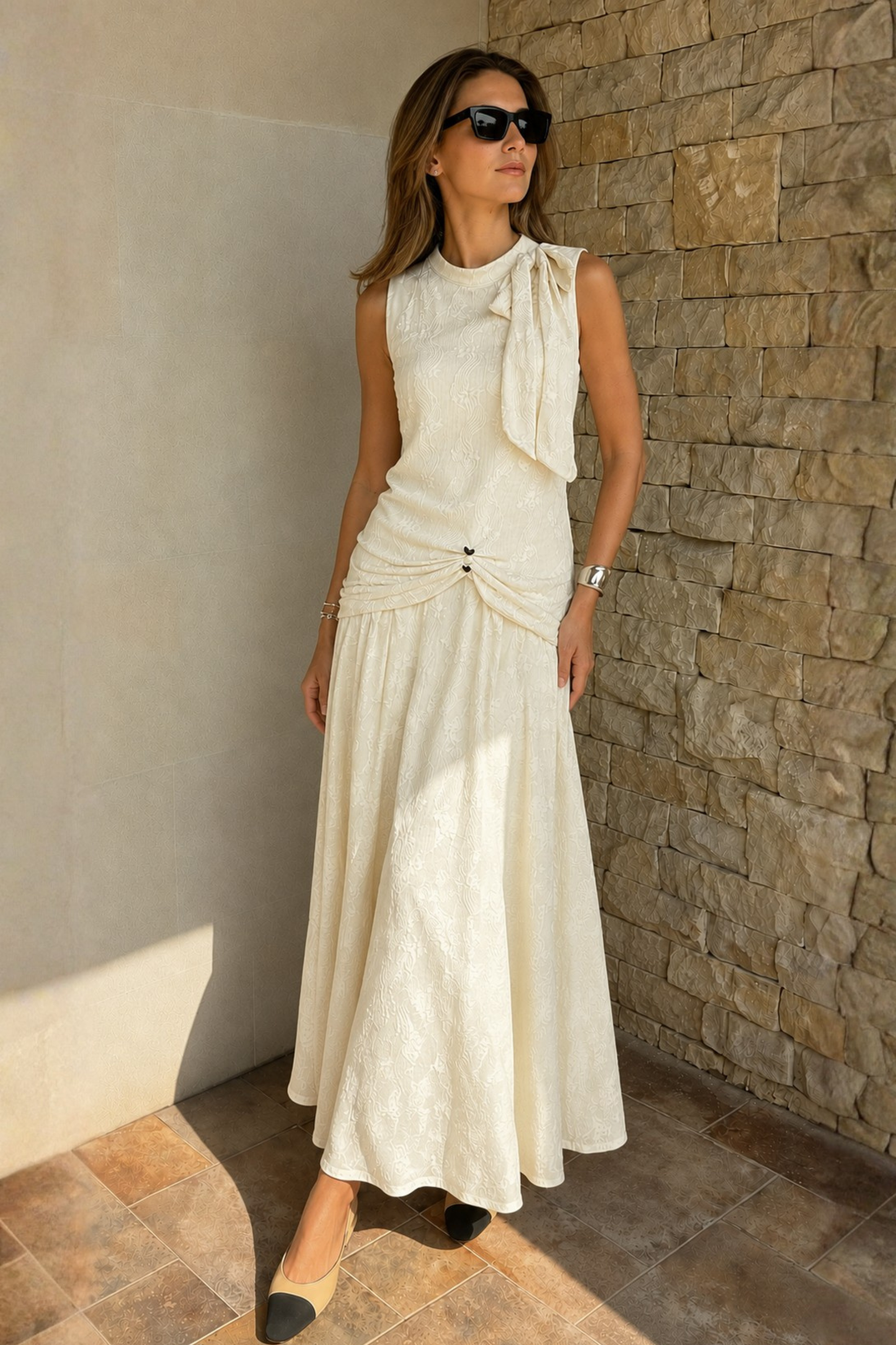 Ivory Ruched Skirt Co-ord