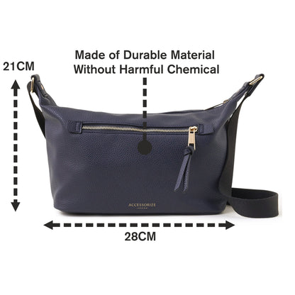 Women's Blue Slouchy Webbing Strap Bag