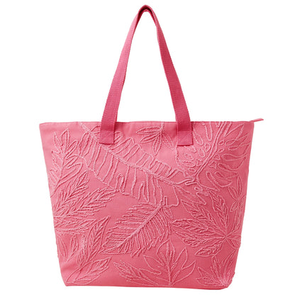 Women's Pink Embroidered Shopper Bag