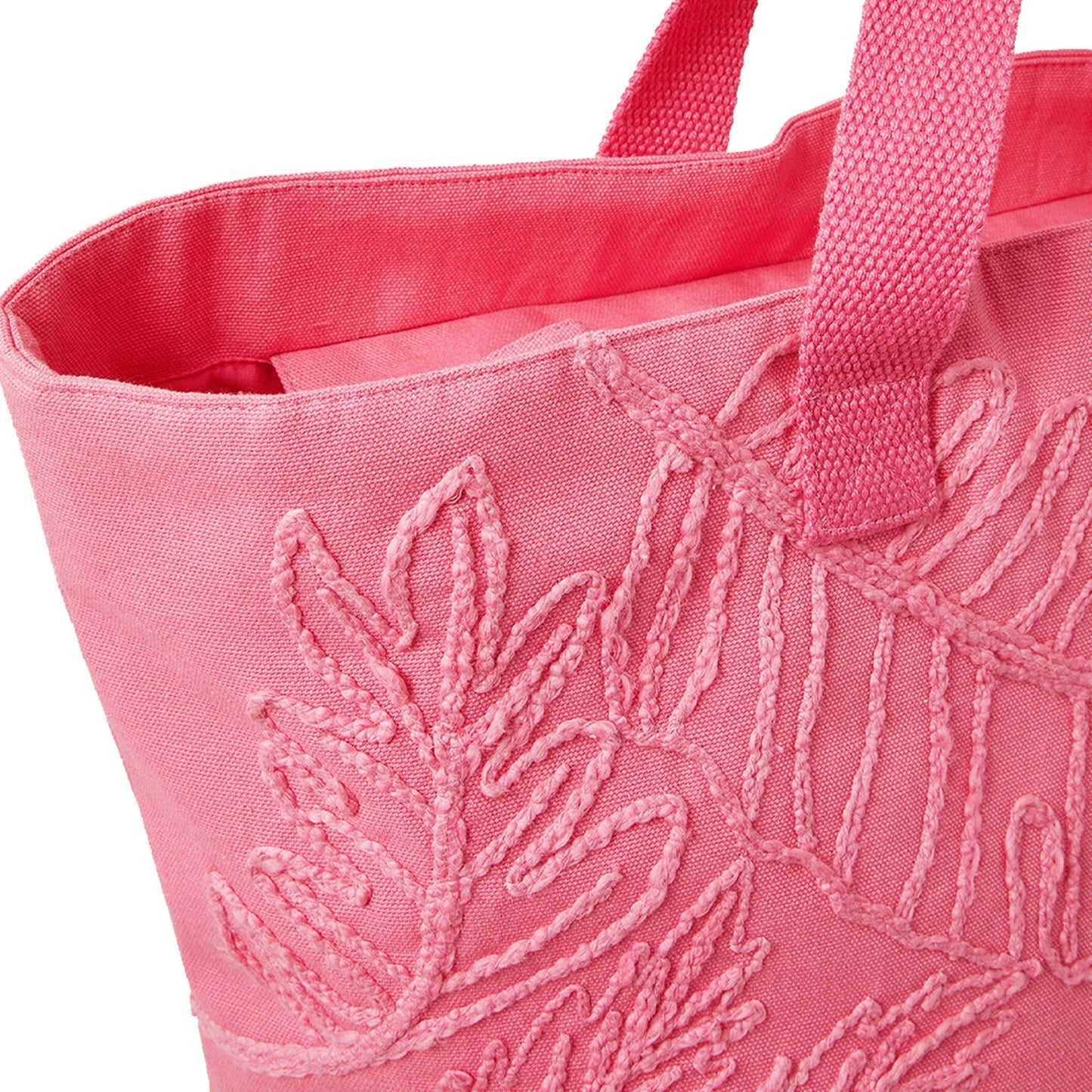 Women's Pink Embroidered Shopper Bag