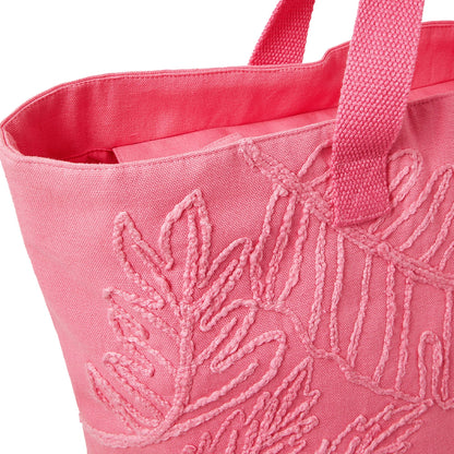 Women's Pink Embroidered Shopper Bag