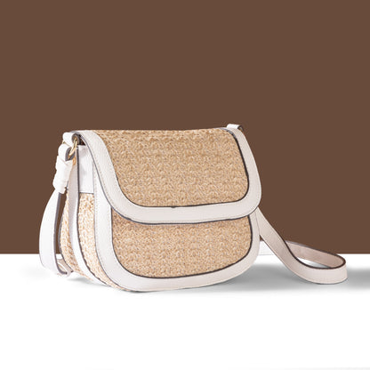 Women's Cream Woven Sling Bag