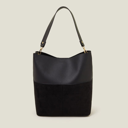 Women's Black Bucket Shoulder Bag