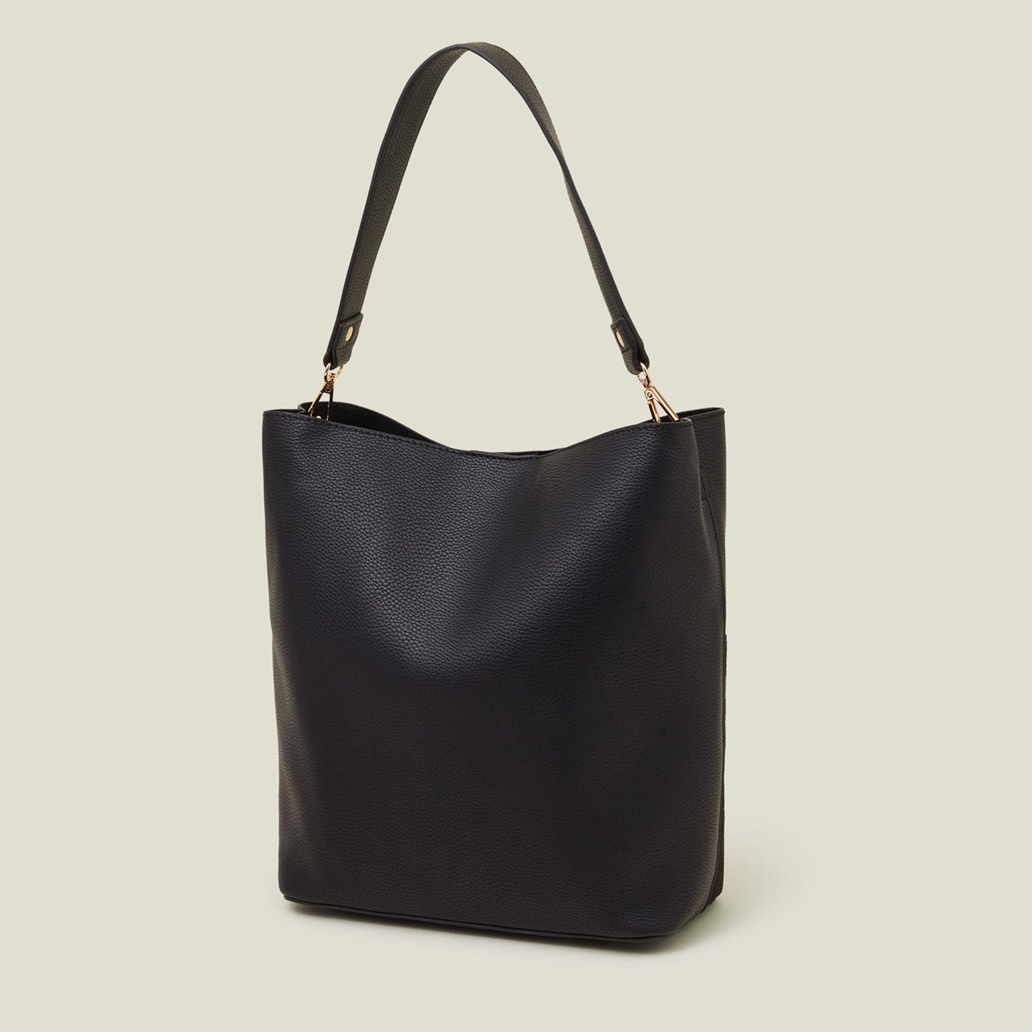 Women's Black Bucket Shoulder Bag