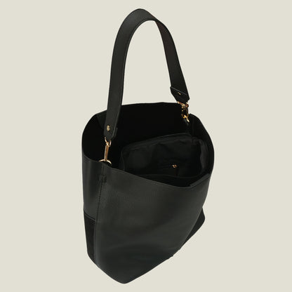 Women's Black Bucket Shoulder Bag