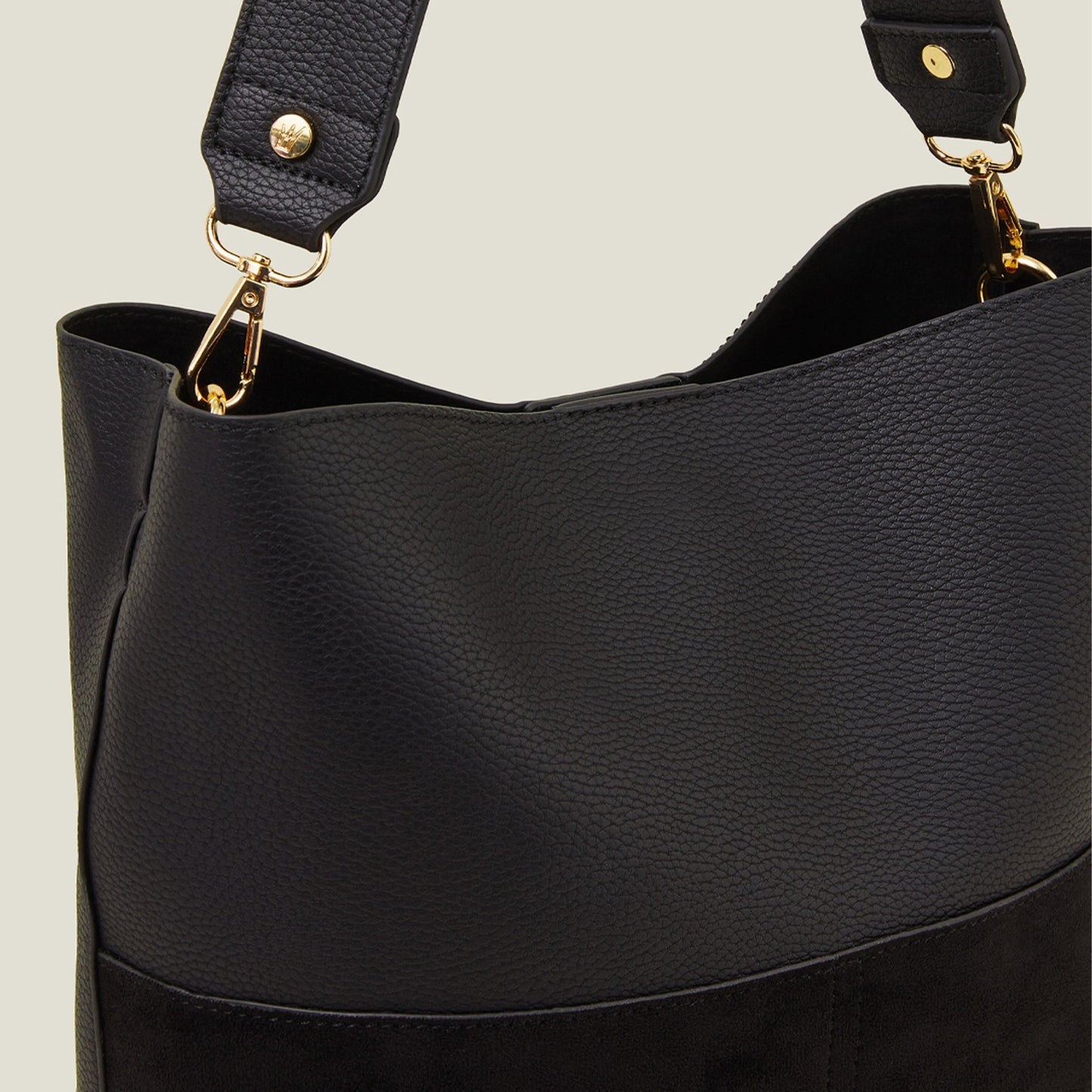 Women's Black Bucket Shoulder Bag