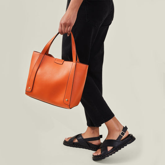 Women's Orange Evie Medium Handheld Bag