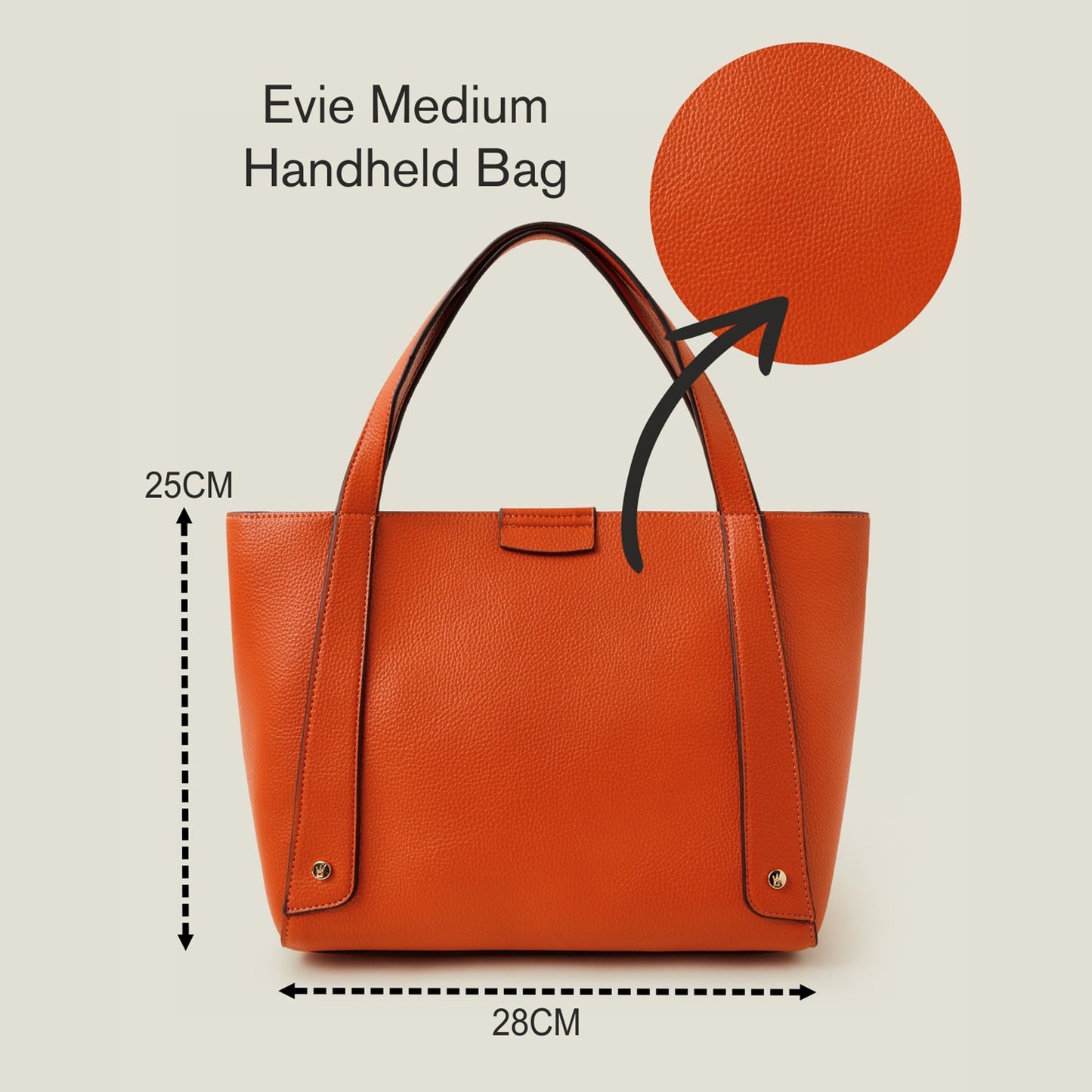 Women's Orange Evie Medium Handheld Bag