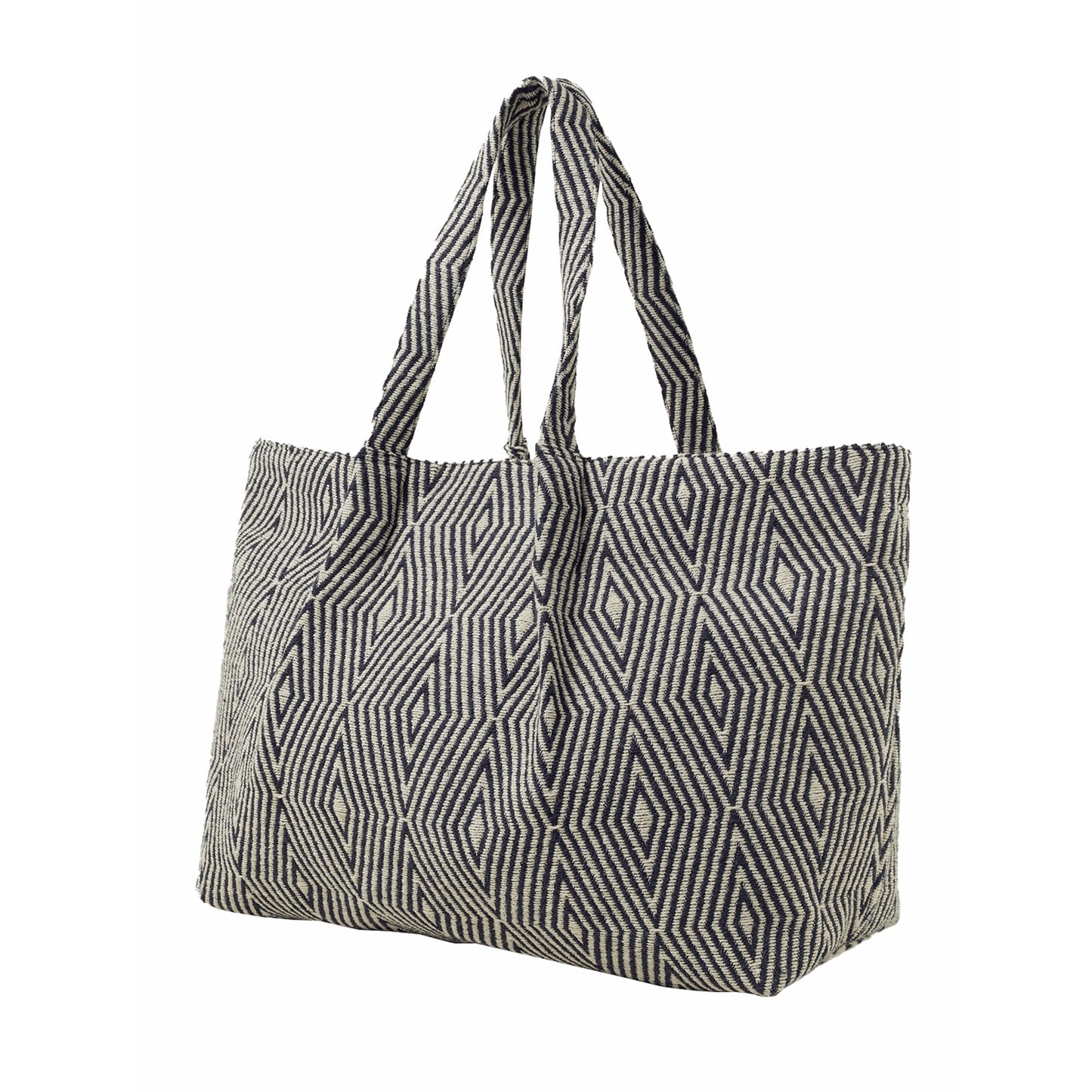 Women's Blue Geometric Print Weekender Bag
