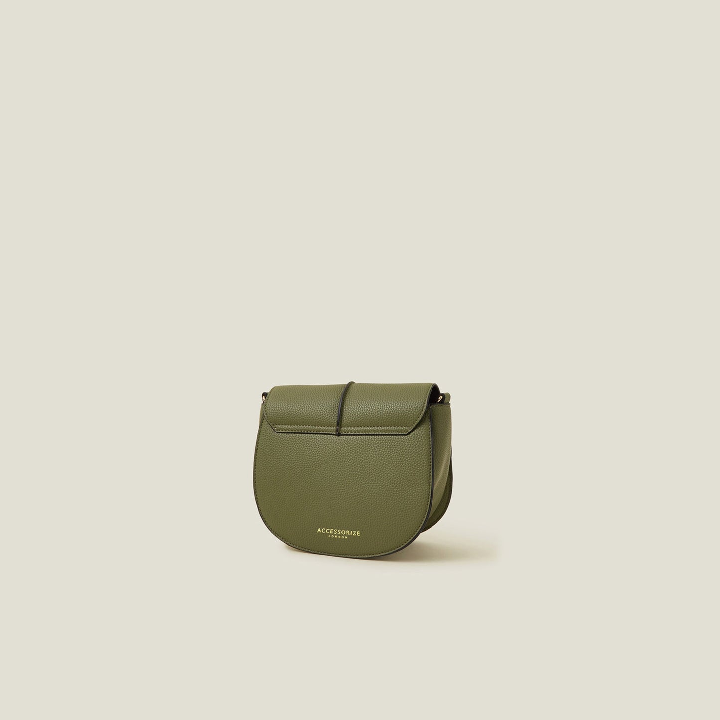 Green Stitch Strap Saddle Bag