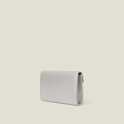 Metallic Envelope Clutch Bag-Silver