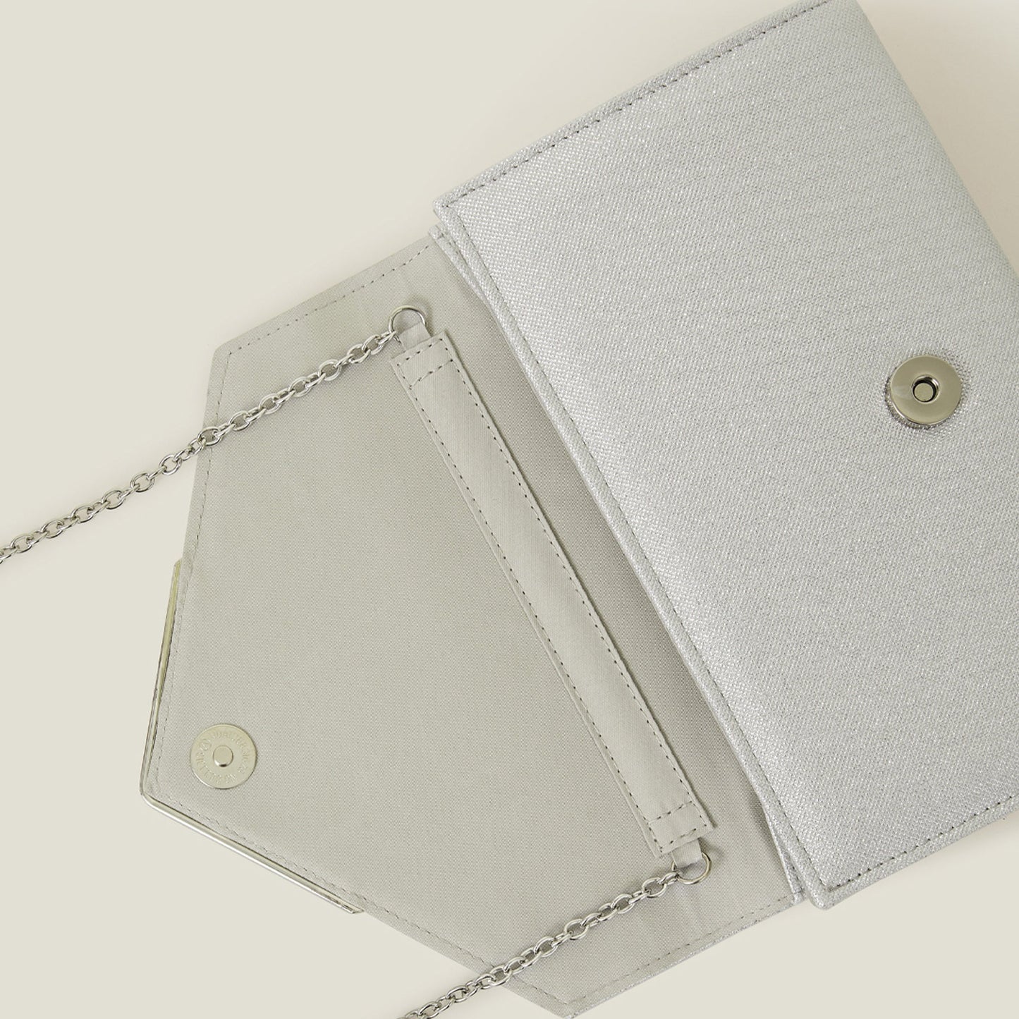 Metallic Envelope Clutch Bag-Silver