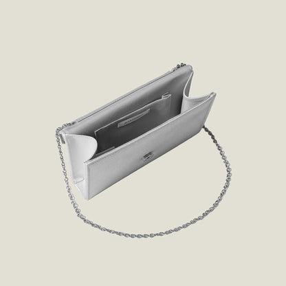 Metallic Envelope Clutch Bag-Silver