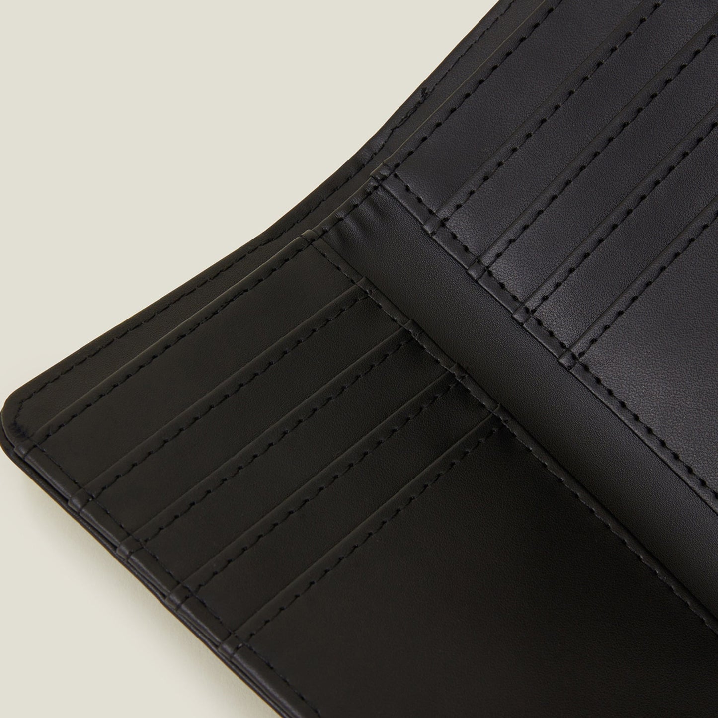 Women's Black Square Push-Lock Wallet
