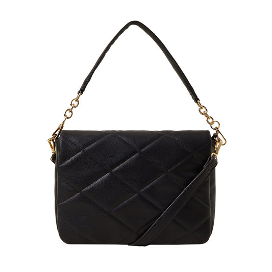 Women's Black Large Quilted Sling Bag