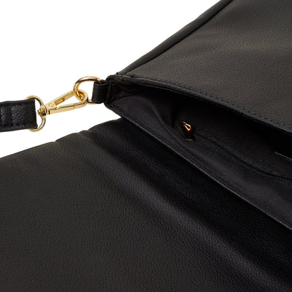Women's Black Large Quilted Sling Bag
