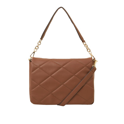 Women's Brown Large Quilted Sling Bag
