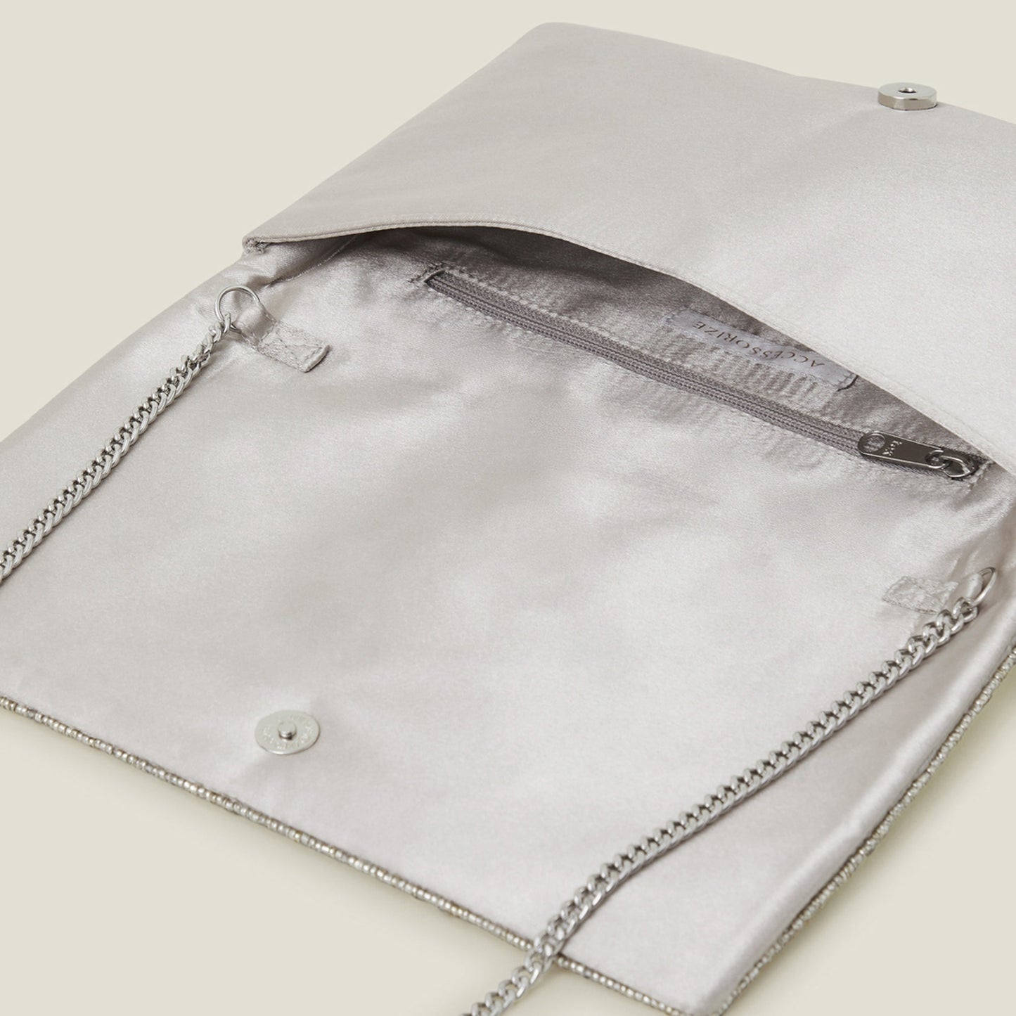 Silver Tianna Metallic Embellished Clutch Bag