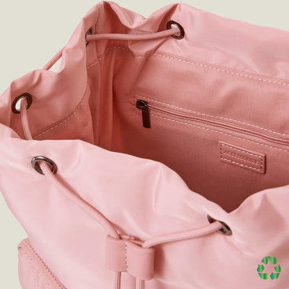 Pink Recycled Polyester Floral Quilted Backpack
