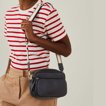 Women's Black Dina Double Zip Camera Bag