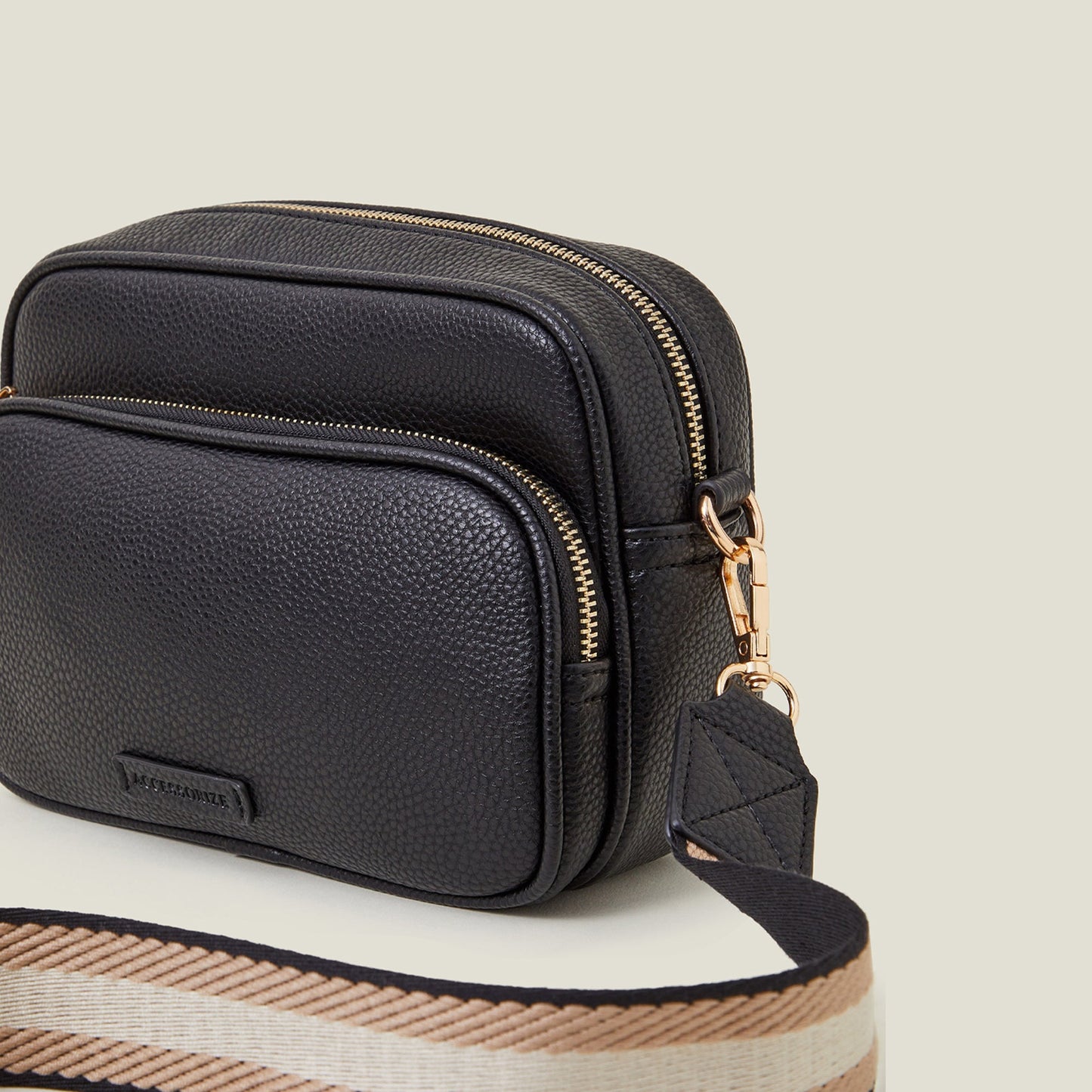 Women's Black Dina Double Zip Camera Bag