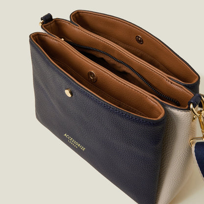Colour Block Triple Compartment Sling Bag