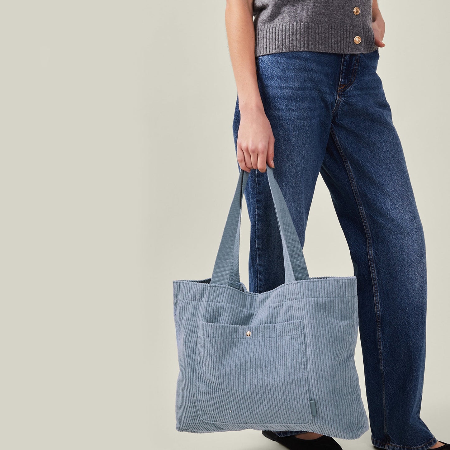 Corduroy Shopper Bag Blue