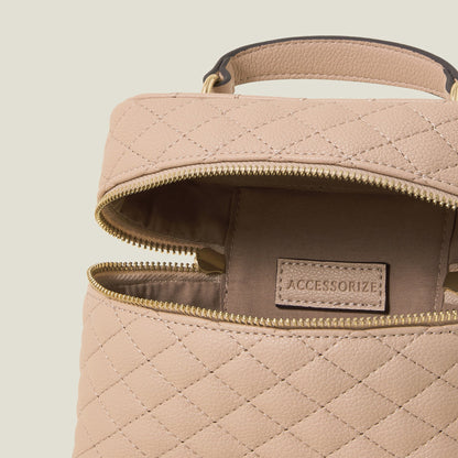 Pink Quilted Top Handle Sling Bag