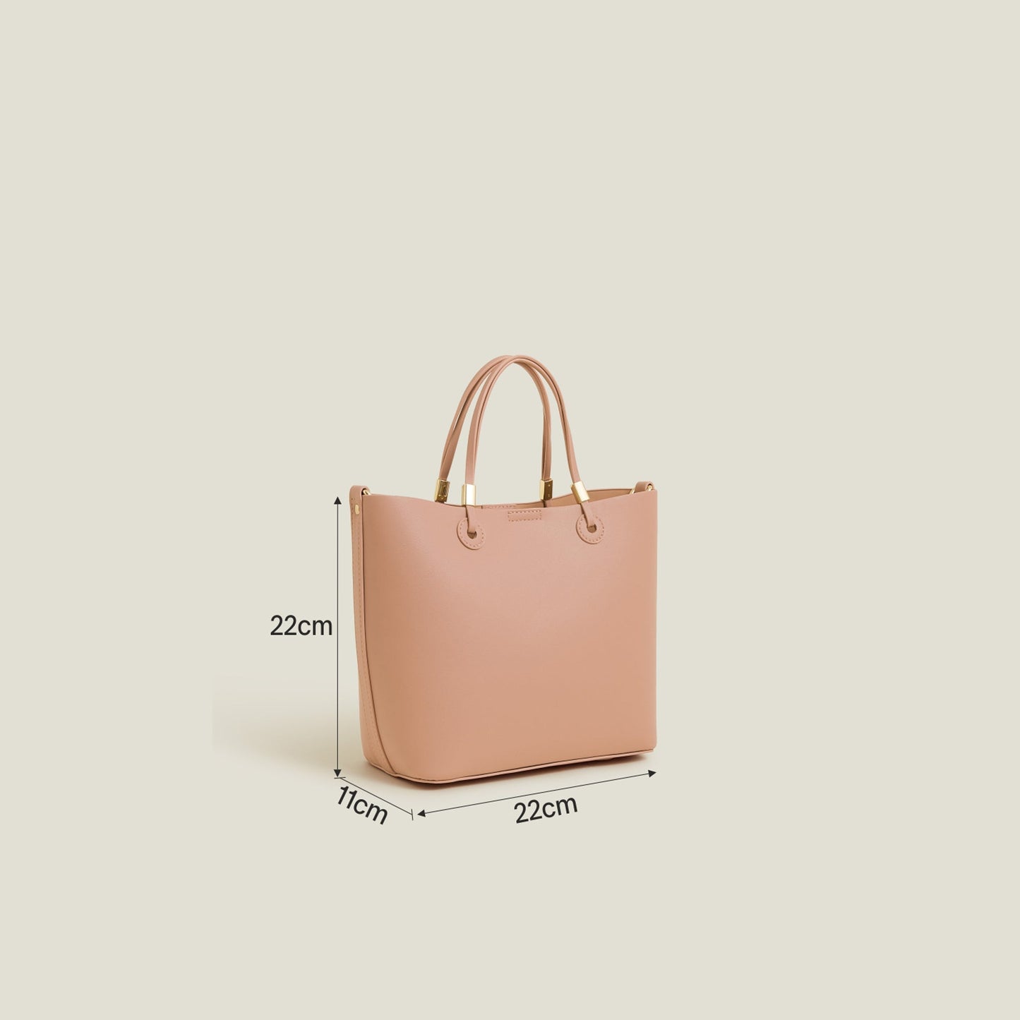 Pink Smooth Faux Leather Handbag