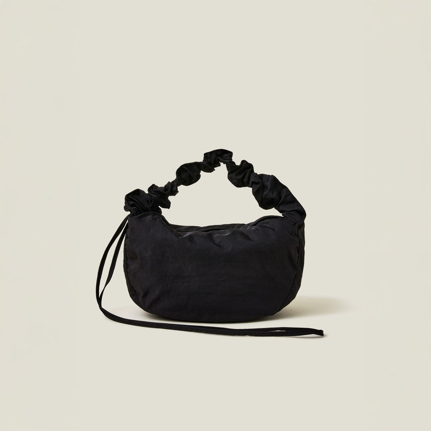 Black Ruched Strap Sling Bag