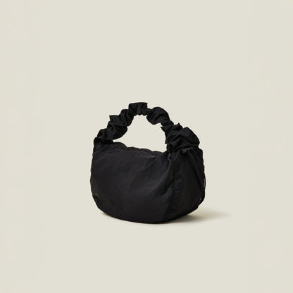 Black Ruched Strap Sling Bag