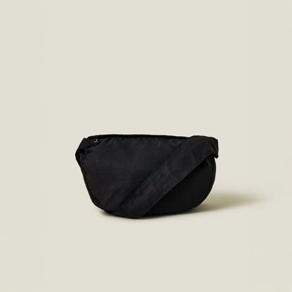 Black Ruched Strap Sling Bag
