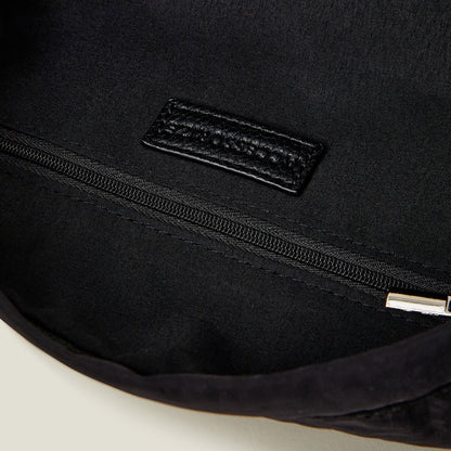 Black Ruched Strap Sling Bag