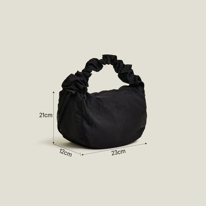Black Ruched Strap Sling Bag