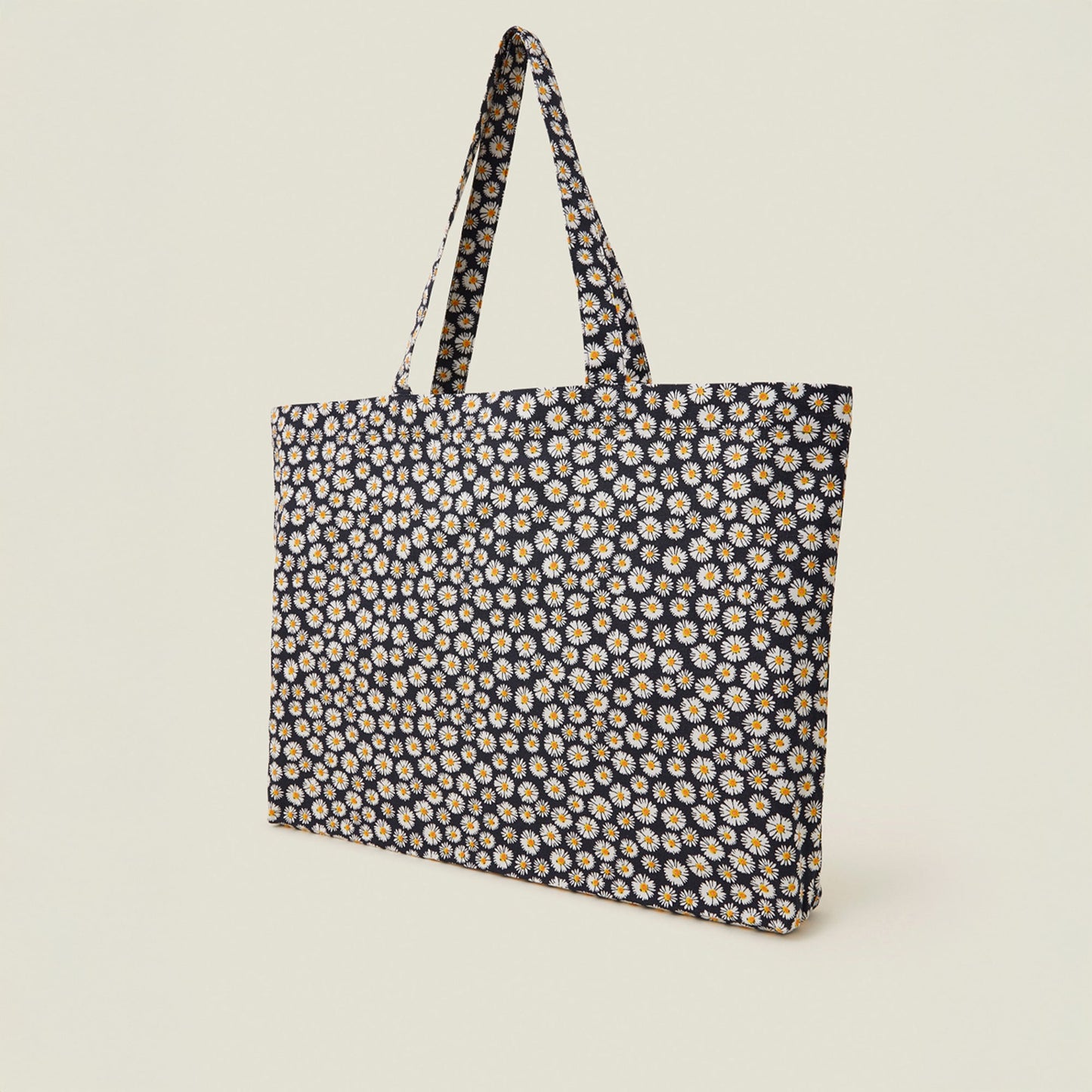 Blue Daisy Print Cotton Shopper Bag
