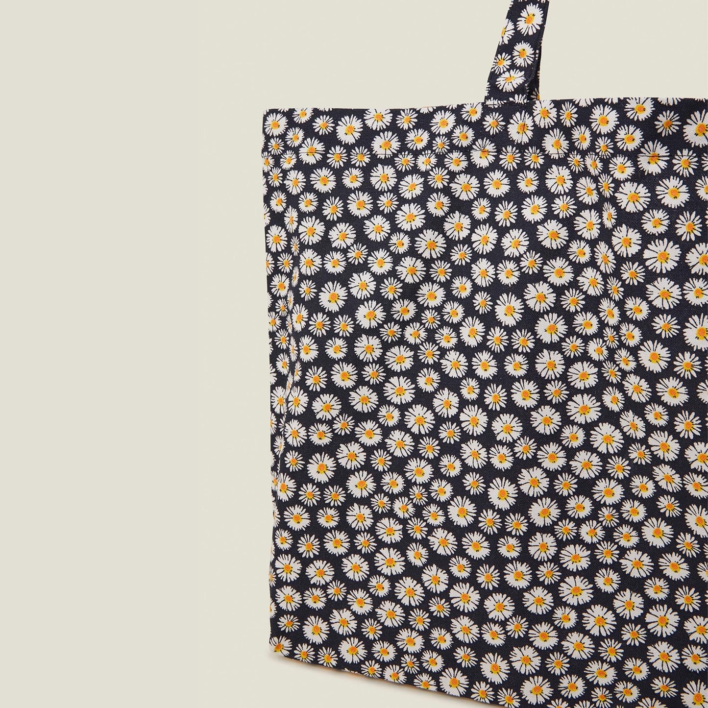 Blue Daisy Print Cotton Shopper Bag