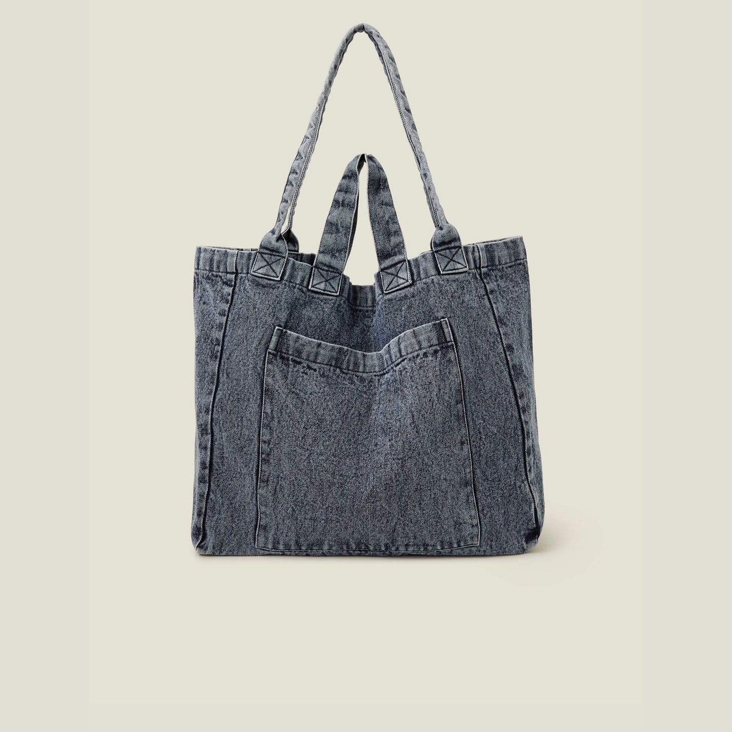 Blue Washed Denim Tote Bag