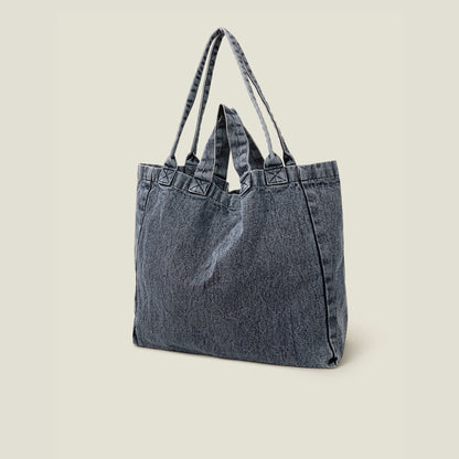 Blue Washed Denim Tote Bag