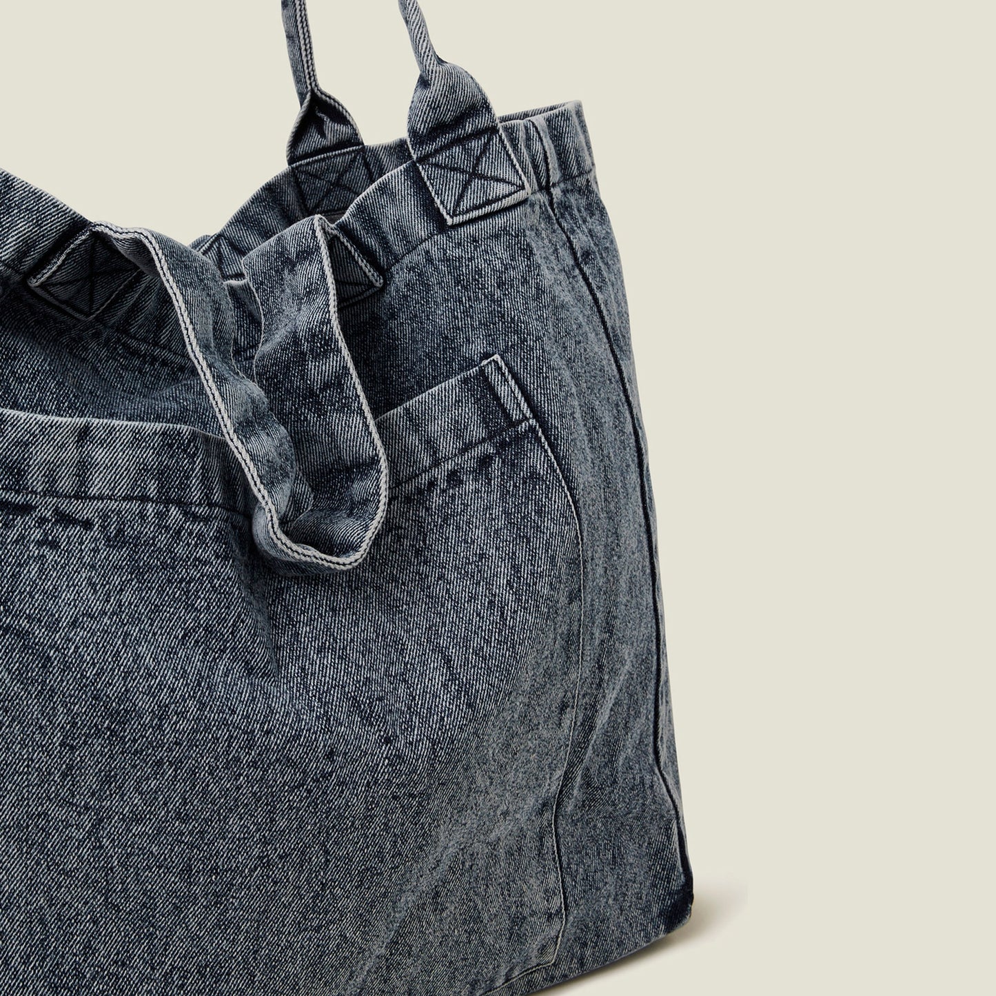 Blue Washed Denim Tote Bag